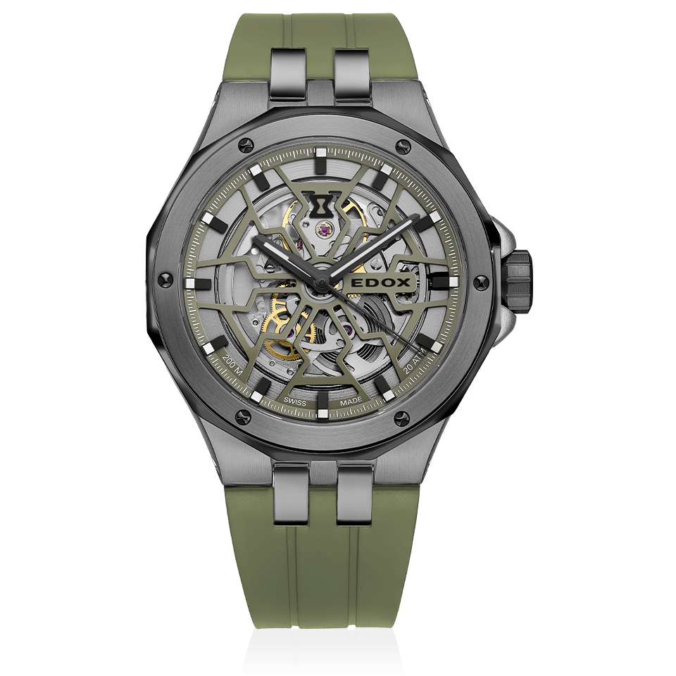 Edox Delfin Mecano Men's Green Watch