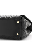Caviar Quilted Small Coco Handle Flap Black
