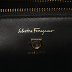 Grainy Calfskin Gemini Tote Black