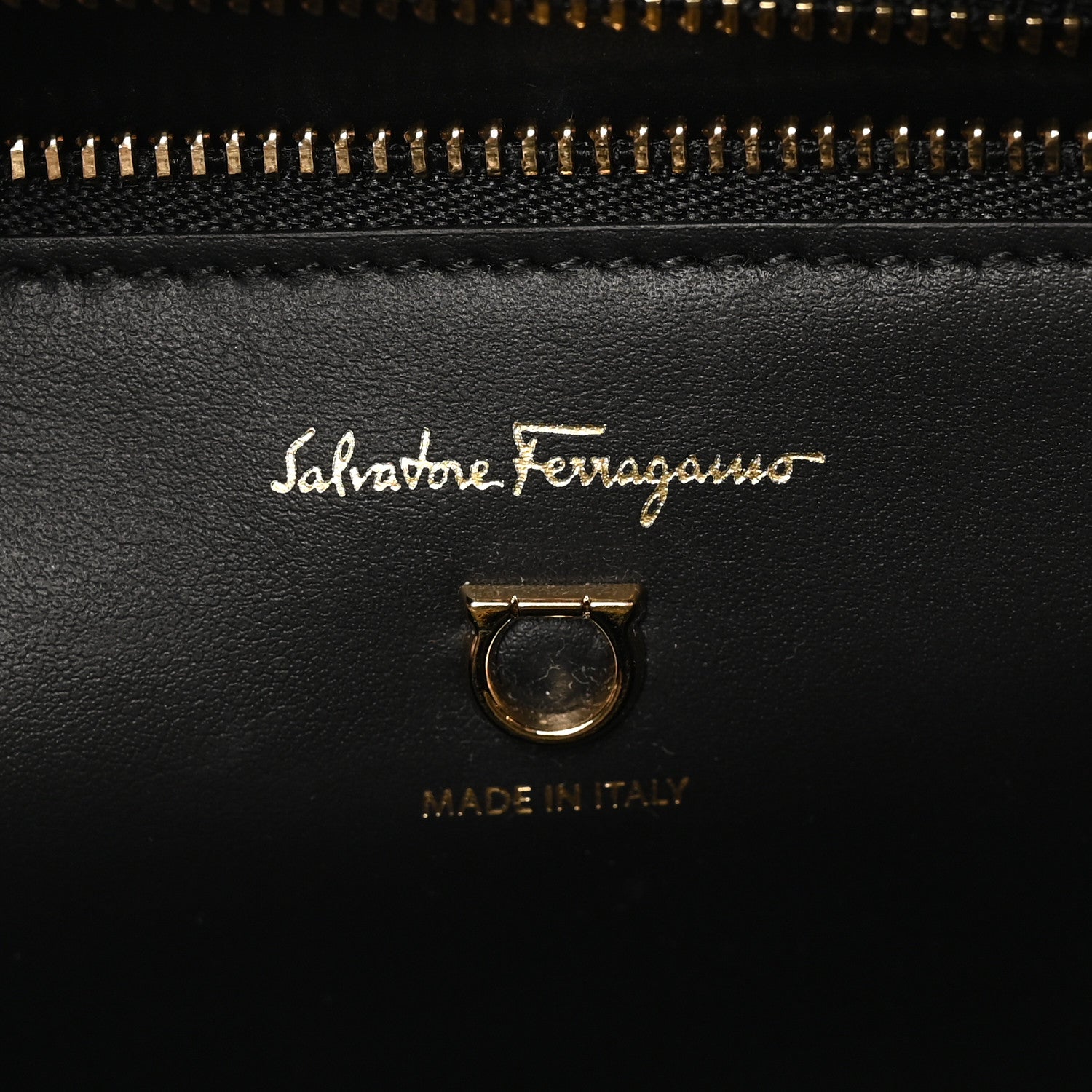 Grainy Calfskin Gemini Tote Black