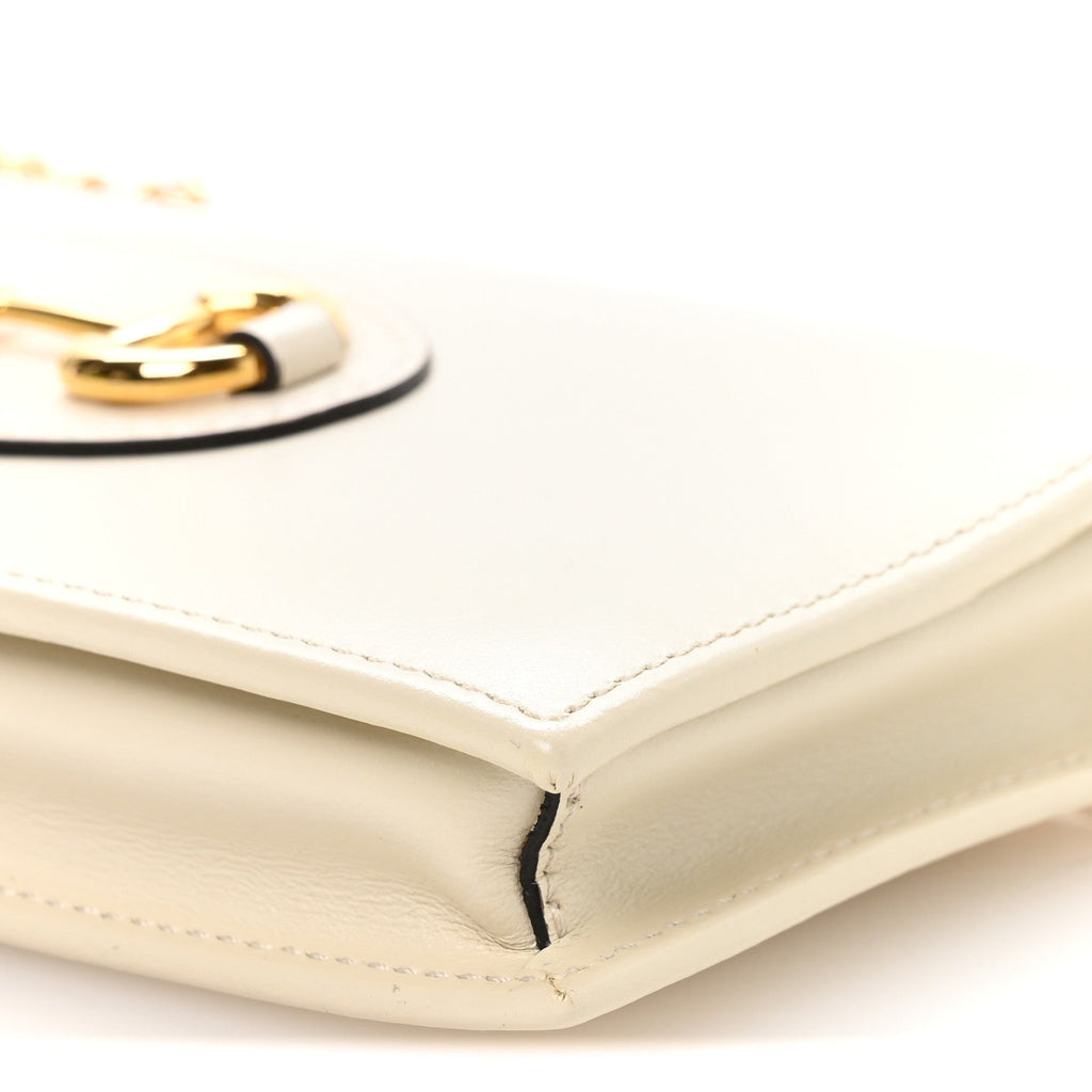 Boarded Plutone Calfskin Horsebit 1955 Wallet On Chain Mystic White