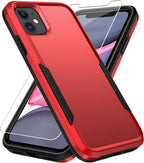 Entronix Bundle Compatible with iPhone 11 - Soft-Touch Dual-Layer Case & 1 Clear Screen Protector