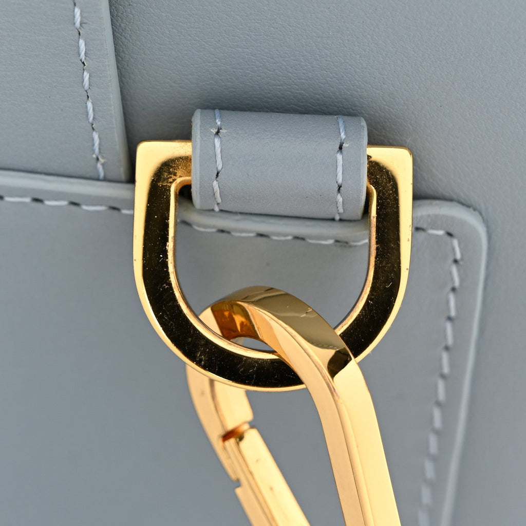 Calfskin Mini Lady Bag Grey Blue