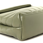 Calfskin Y Quilted Monogram Small Loulou Chain Satchel Light Sage