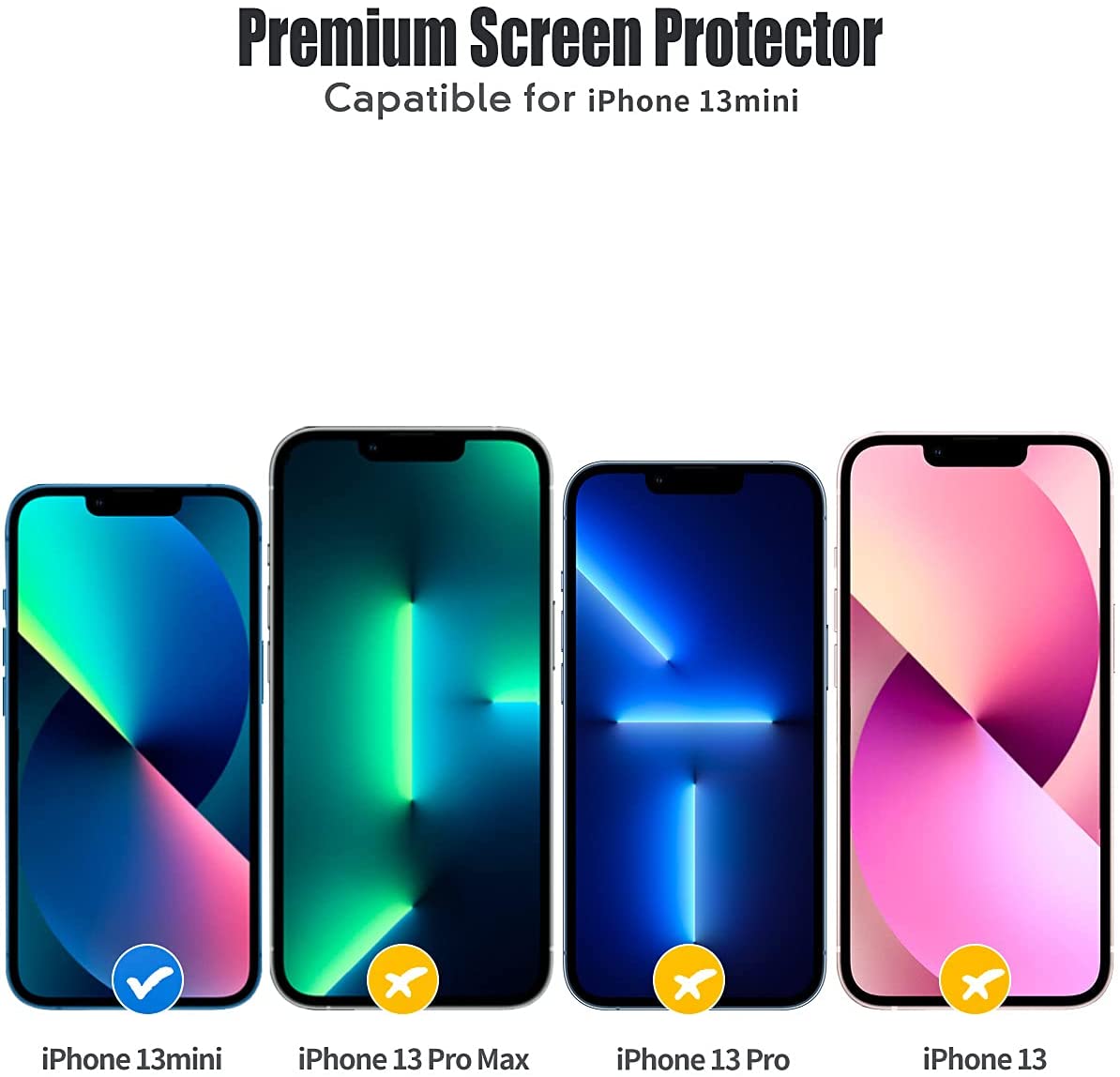 SAHARA - ZeroDamage Clear Tempered Glass Screen Protector (2-Pack) - iPhone 13 mini