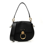 Grained Calfskin Large Tess Bag Black