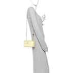 Lambskin Quilted Small Vanity Case With Chain Light Yellow