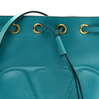 Calfskin Vlogo Bucket Bag Blue