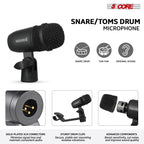 Drum Microphone Kit 9Pc All Metal Drummer Mics Tom/Snare & Cymbals Wired Instrument Drums Set