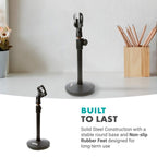 Movo TMC-3 Adjustable Tabletop Mic Stand with Mic Clip