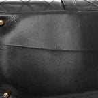 Calfskin Stitched Duffle Travel Bag Black