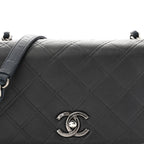 Calfskin Diamond Embossed New Chic Flap Blue