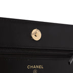 Caviar Quilted Boy Wallet On Chain WOC Dark Brown