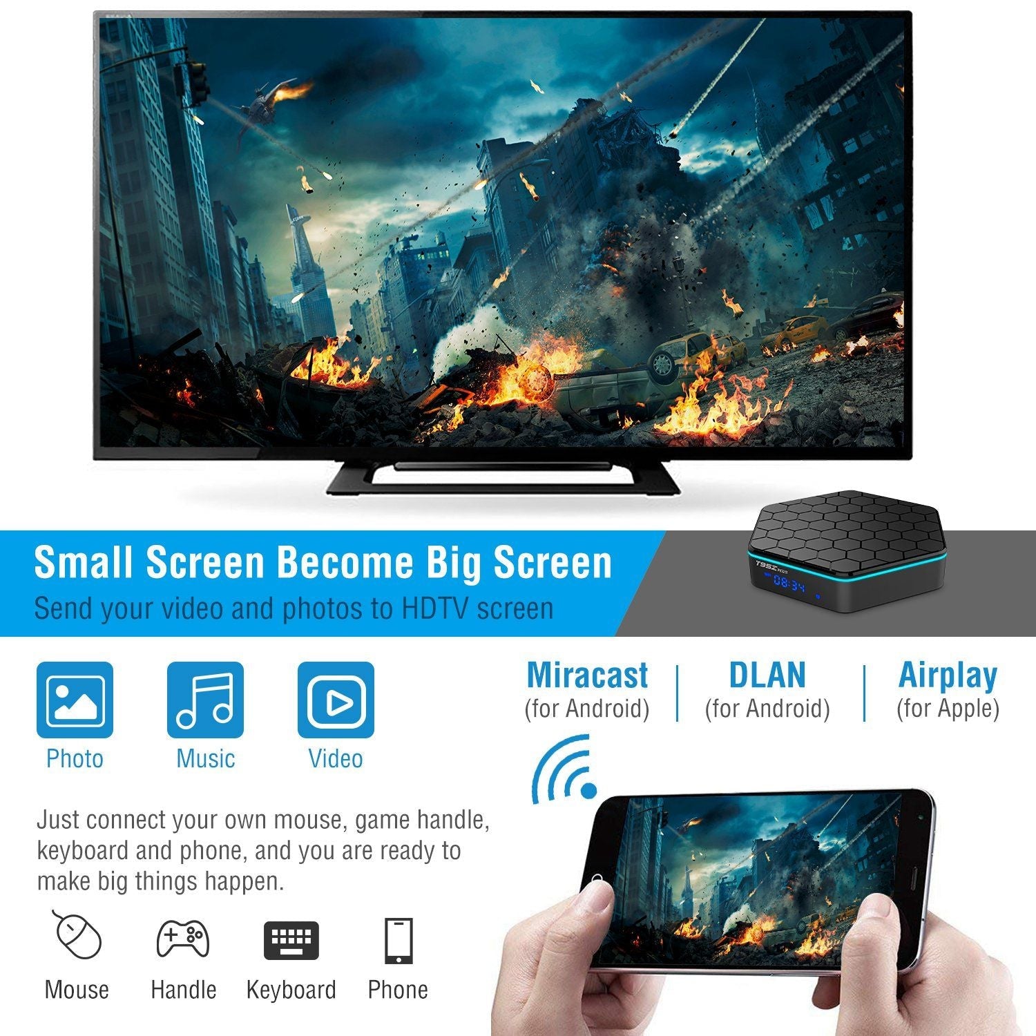 Android 7.1 TV Box Amlogic S912 Octa Core 3GB / 32GB UHD 4K VP10 H.265 WiFi USB2.0 Smart Streaming Media Player