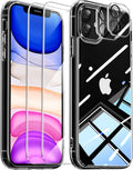 Entronix Bundle Compatible with iPhone 11 - [Hard] Clear Case, 2 Clear Screen Protector & 2 Camera Lens Protectors