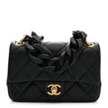 Caviar Quilted Funky Match Mini Flap Black
