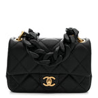 Caviar Quilted Funky Match Mini Flap Black