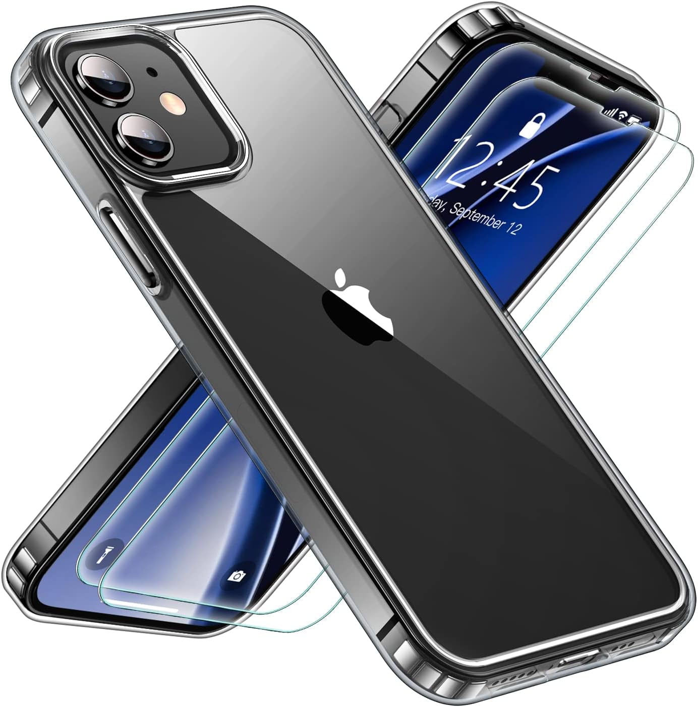 Entronix Bundle Compatible with iPhone 11 - [Hard] Clear Case & 2 Clear Screen Protectors