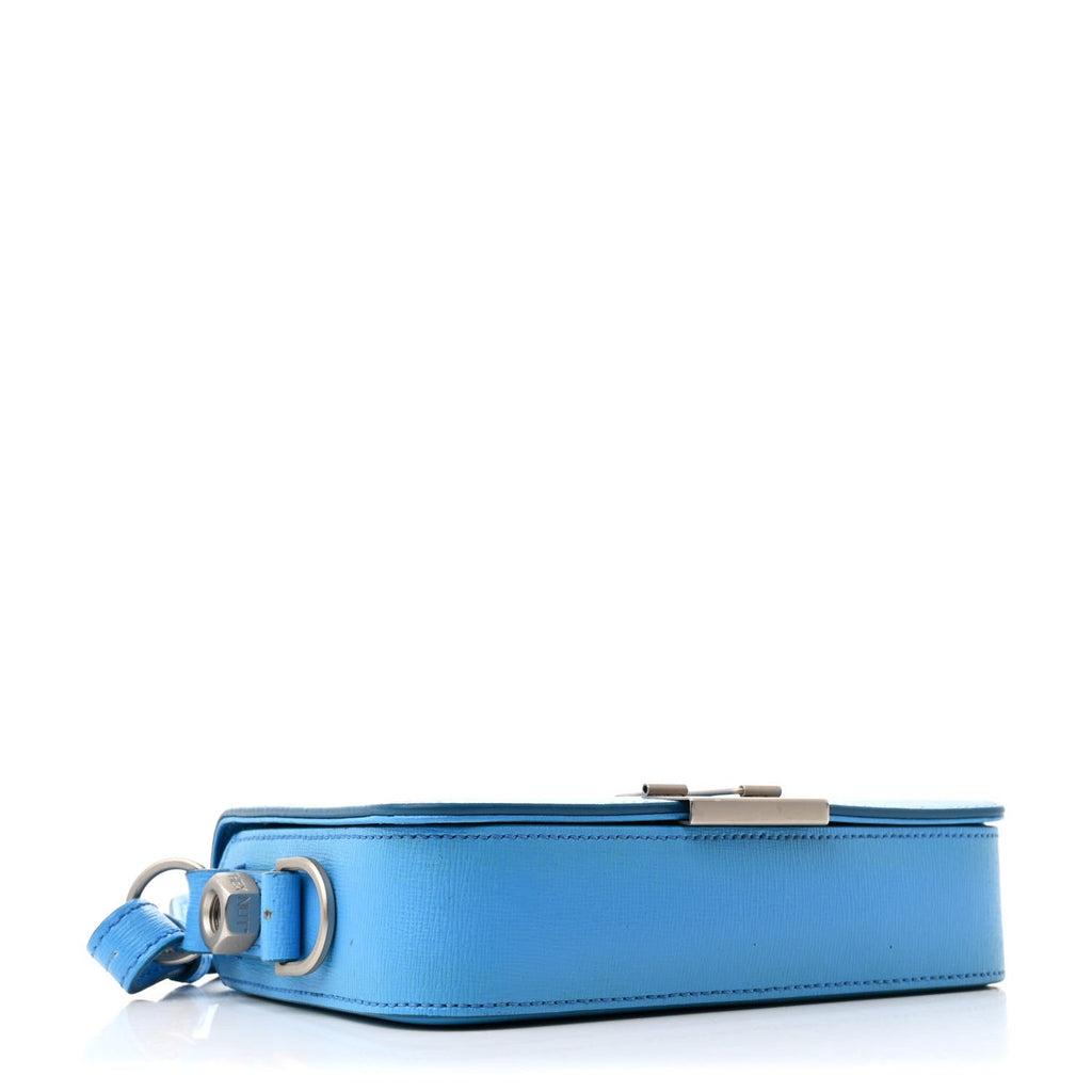 Saffiano Striped Mini Diag Binder Clip Bag Blue