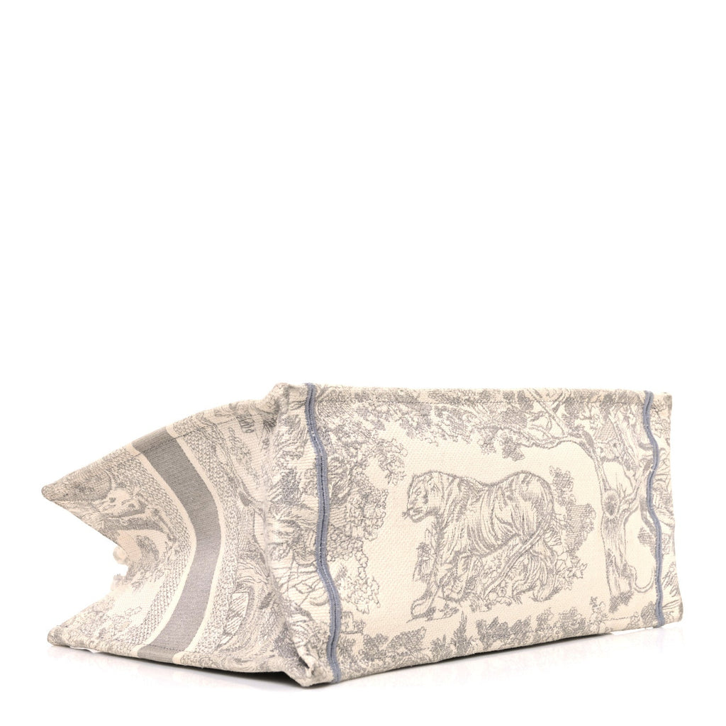 Canvas Embroidered Medium Dioriviera Toile De Jouy Book Tote Gray