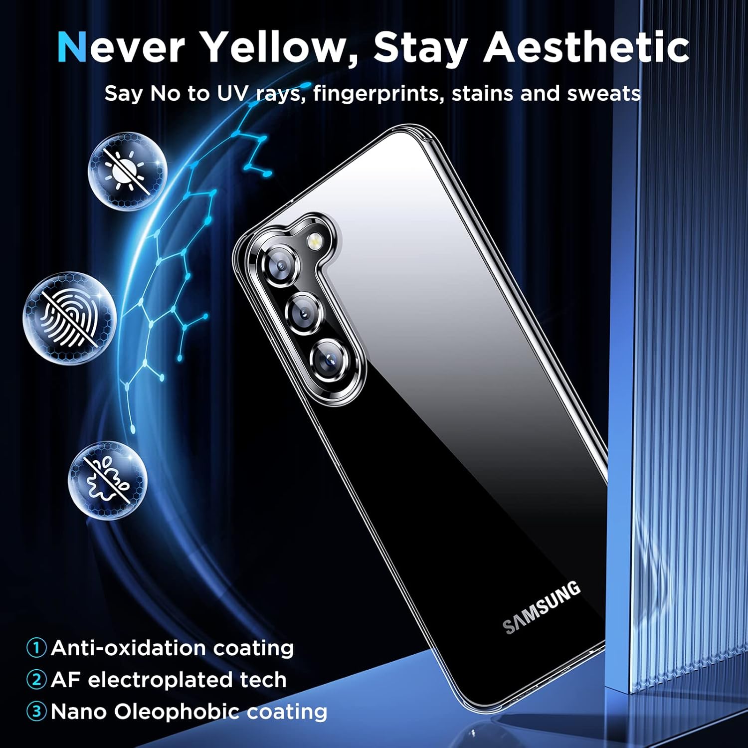 Entronix Case Compatible with Galaxy S23 FE - [Hard Back] Clear Cover