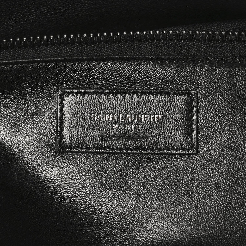 Lambskin Wide Puffer Tote Black