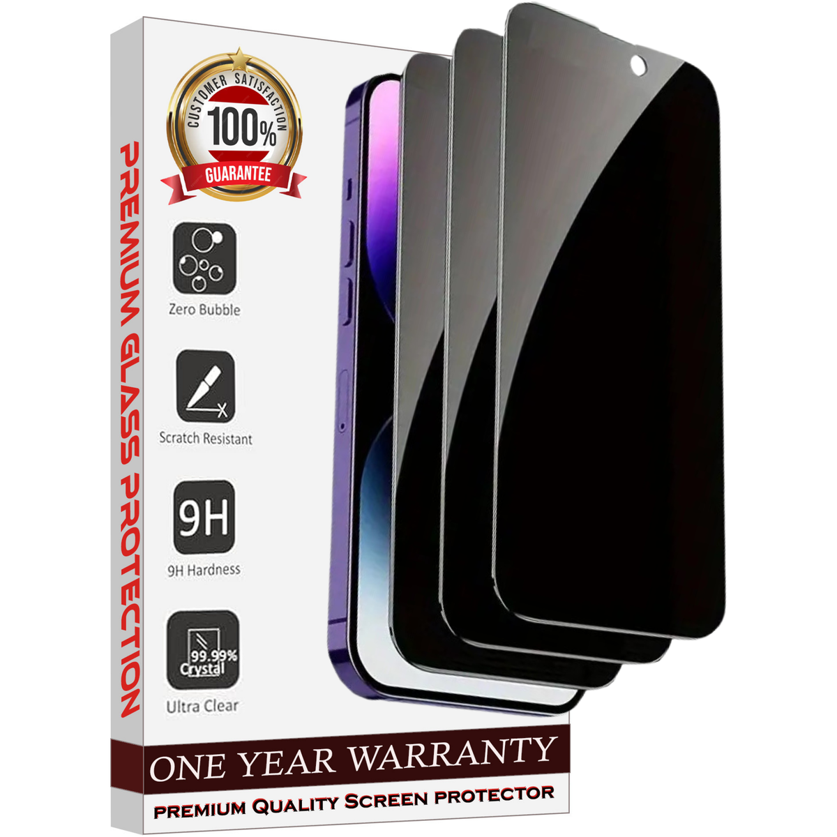 Entronix Anti-Spy Privacy Screen Protector Compatible with iPhone XS Max - 3-Piece Combo