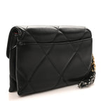 Lambskin Quilted Chanel 19 Flap Clutch Black