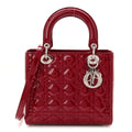 Patent Cannage Medium Lady Dior Red