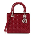 Patent Cannage Medium Lady Dior Red