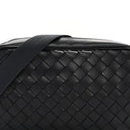 Calfskin Intrecciato Small Camera Bag Navy