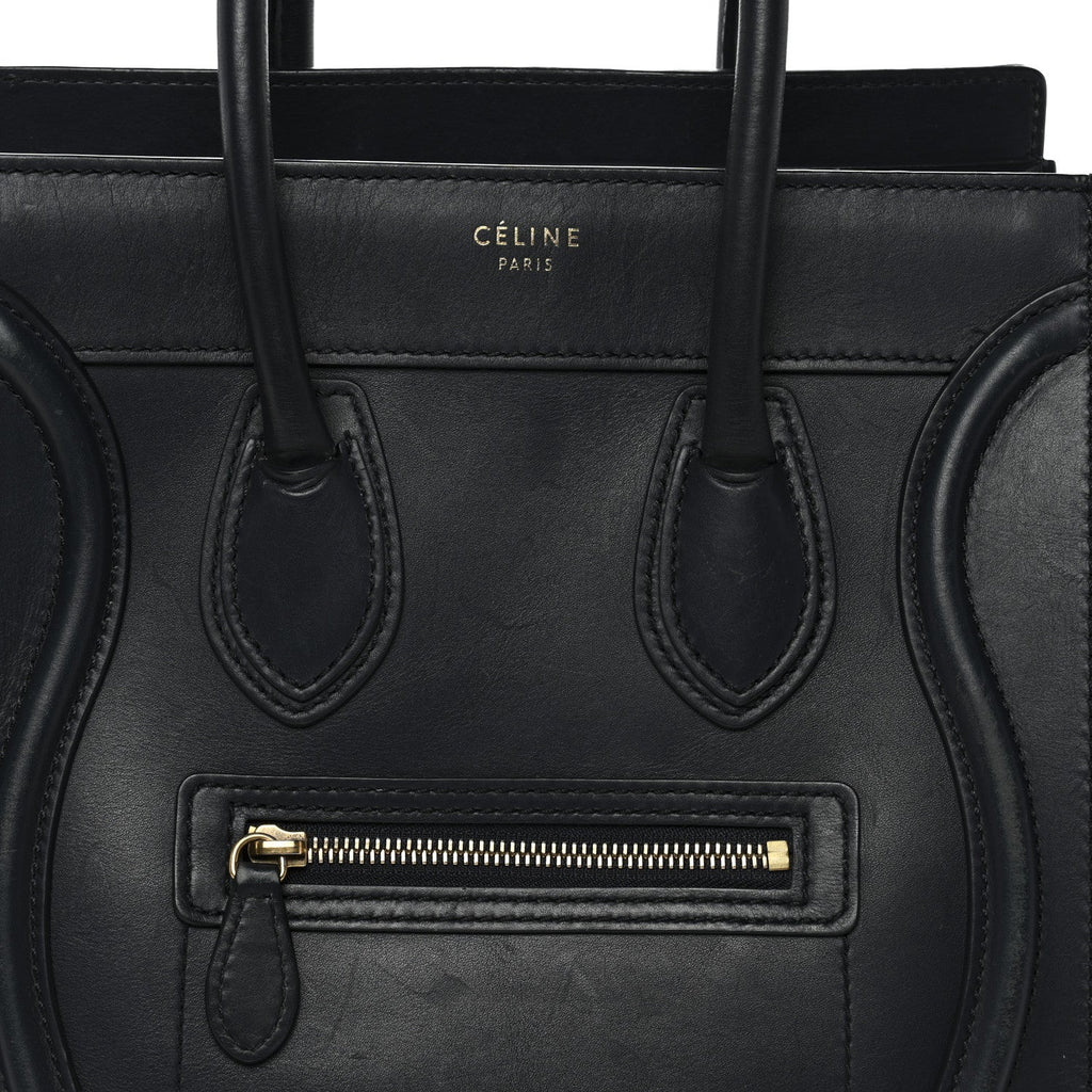 Smooth Calfskin Micro Luggage Navy Blue