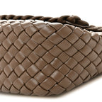 Nappa Intreccio Mini Cobble Shoulder Bag Taupe Grey