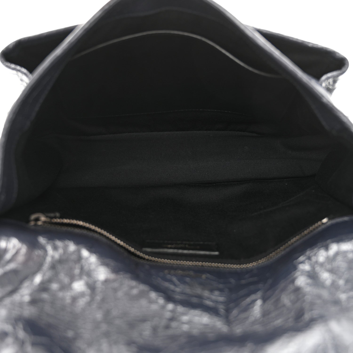 Crinkled Calfskin Matelasse Monogram Medium Niki Chain Satchel Deep Marine