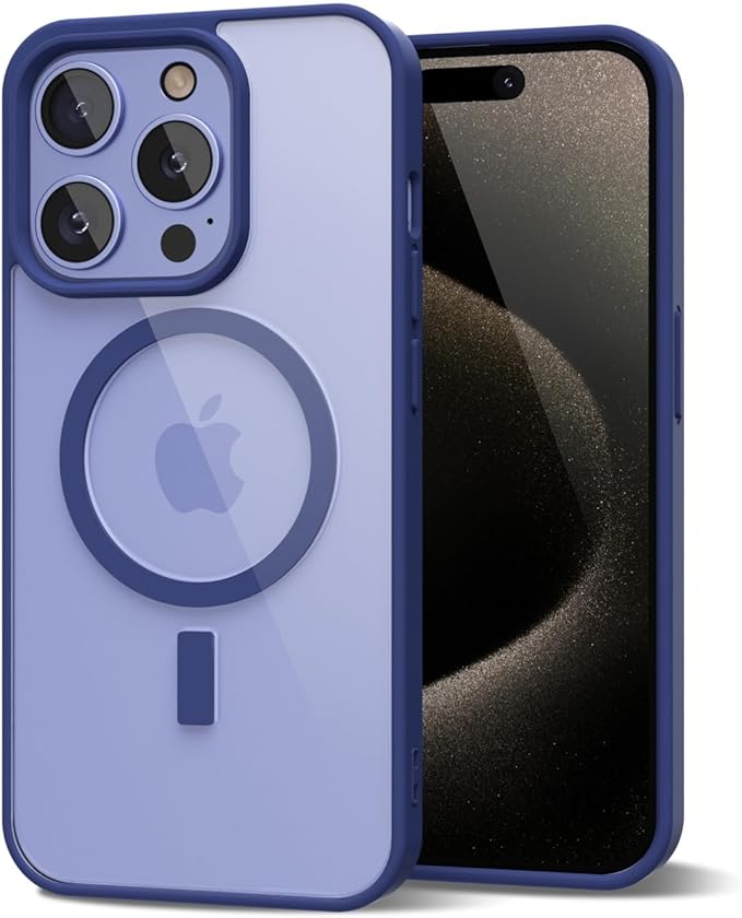 Entronix [Magnetic] Case Compatible with iPhone 12/12 Pro - [Clear Back] Soft Matte Frame