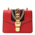 Calfskin Mini Sylvie Chain Shoulder Bag Hibiscus Red