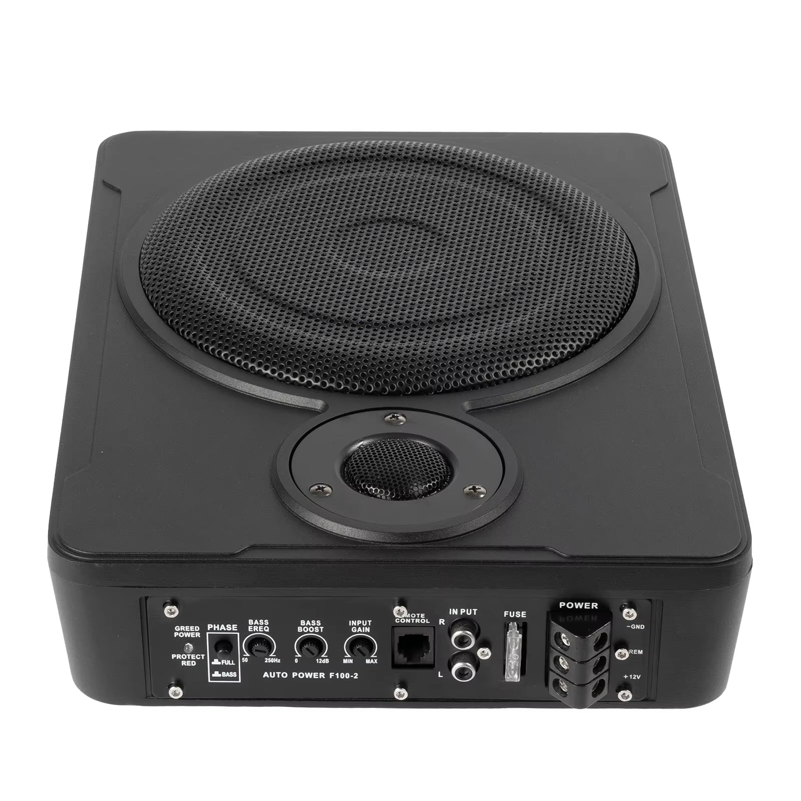 8-Inch 200W Under-Seat Active Subwoofer with Power Amplifier for Car Audio Systems - Ultra Slim Design, 30-100Hz Frequency Range
