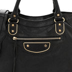 Chevre Gold Metallic Edge Hardware Velo Black