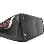 Smooth Calfskin Sequin Houndstooth Embroidered Medium Diorissimo Black