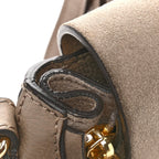 Suede Calfskin Mini Faye Backpack Motty Grey