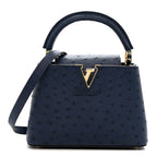 Ostrich Capucines Mini Indigo