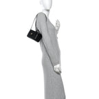 Shiny Caviar Preppy Coco Long Vanity With Strap Black