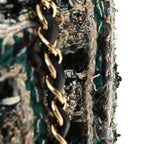 Tweed Braid Medium Flap Turquoise Multicolor