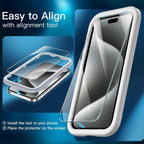 SAHARA - ZeroDamage Ultra-Strong Tempered Glass Screen Protector (2-Pack) - iPhone 15 Pro Max