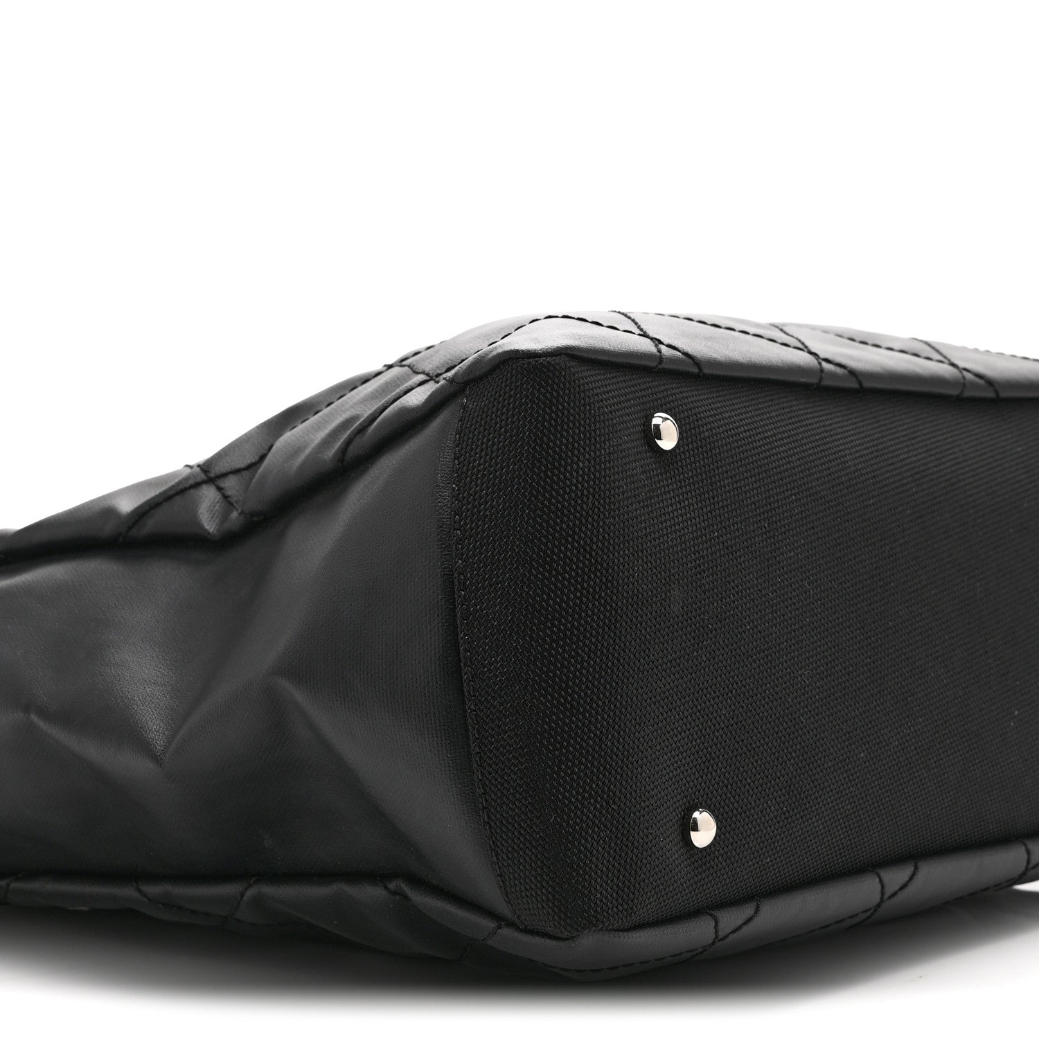 Coated Canvas Quilted Large Paris Biarritz Tote Black