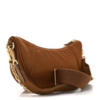 Re-Nylon Saffiano Demi-lune Shoulder Bag Brandy