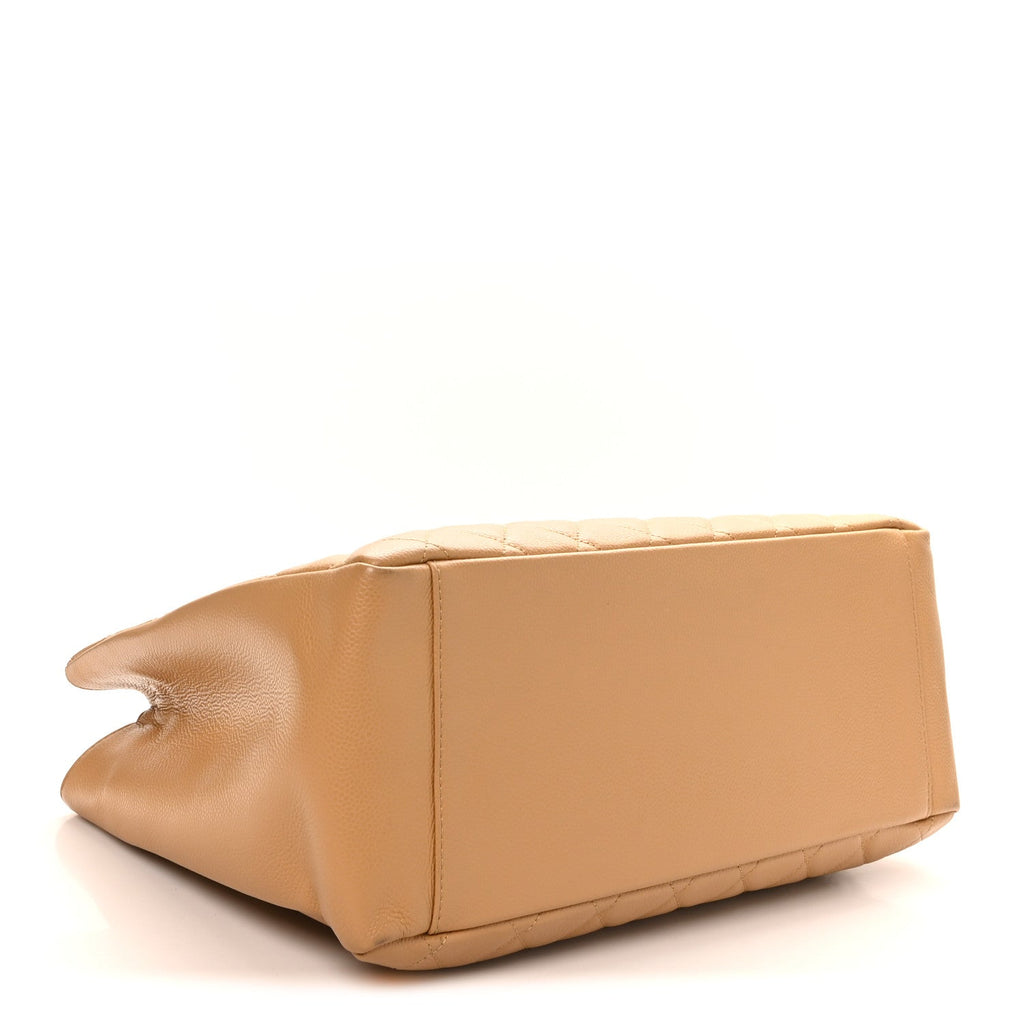 Caviar Quilted Grand Shopping Tote GST Beige