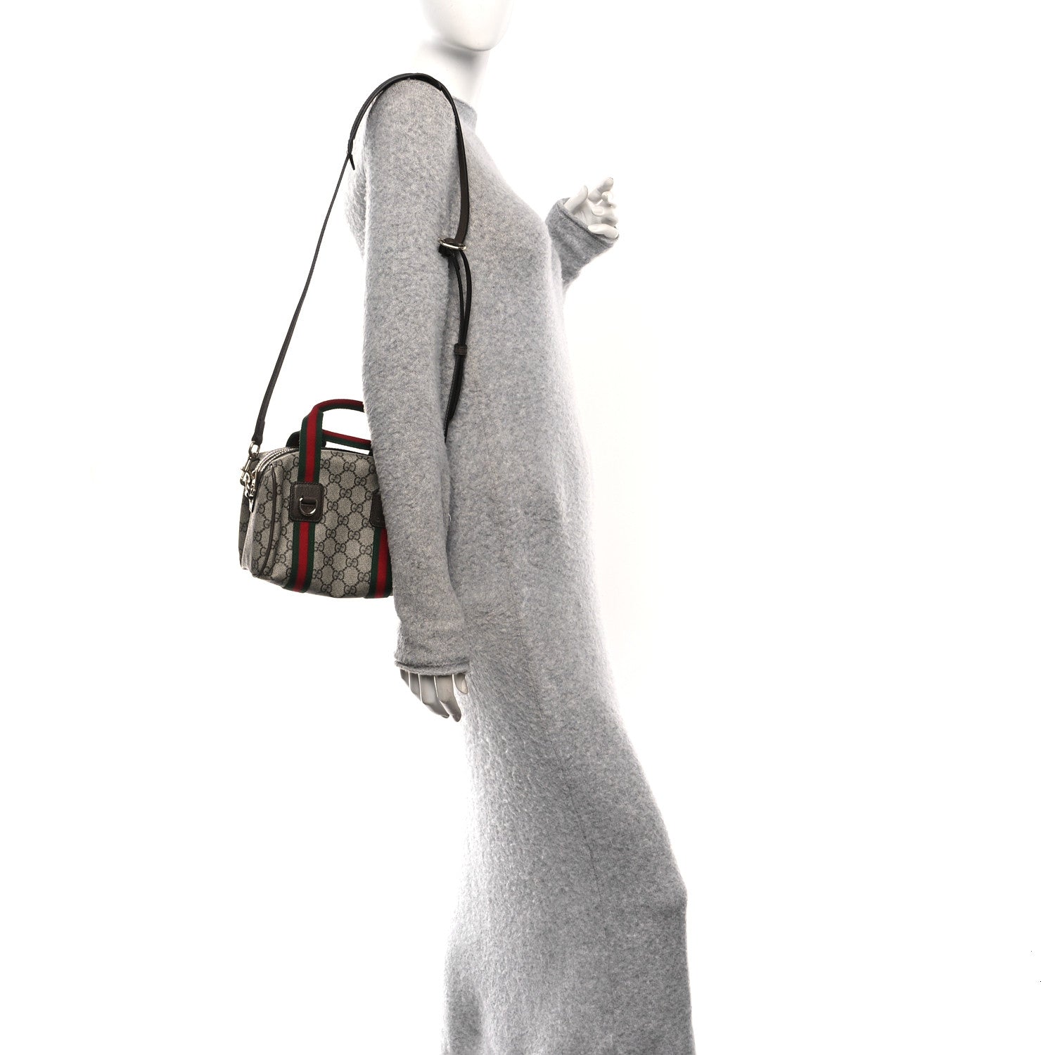 GG Supreme Web Mini GG Top Handle Bag Beige Ebony New Acero