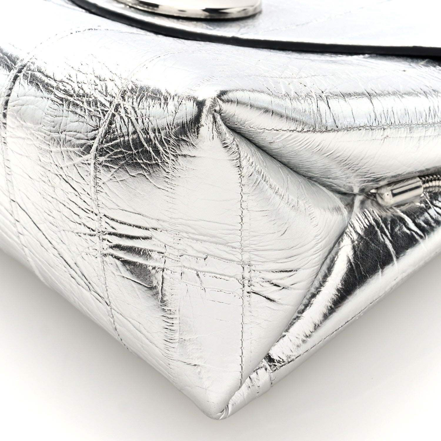 Metallic Eelskin Bobbi Bag Silver