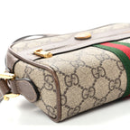 GG Supreme Monogram Web Mini Ophidia Shoulder Bag Brown